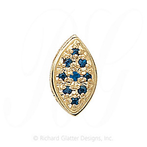 GS034 S - 14 Karat Gold Sapphire Slide 